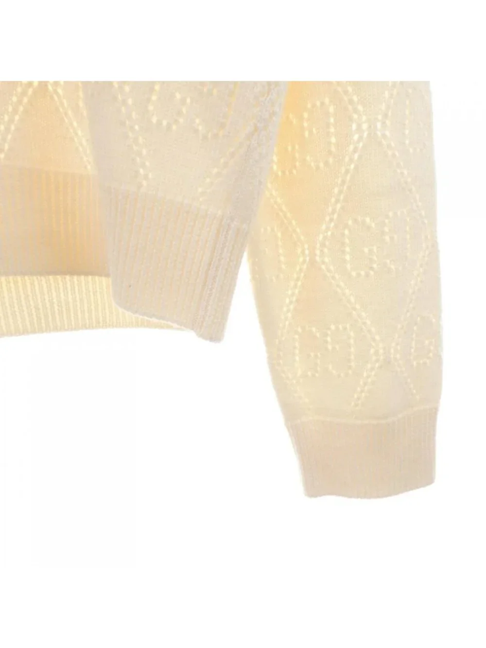 Gucci GG Perforated Wool Crop Sweater 7 Knit